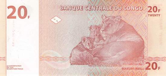 Kongo p.88A 20 Francs  1997